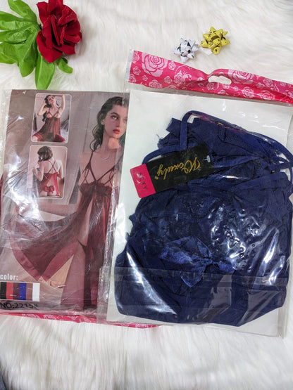 Elegant net bold Western-style nighty (ND 08)