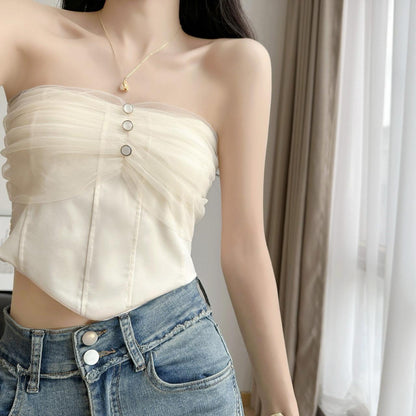 Comfy padded strapless camisole for hot days (CS 1)