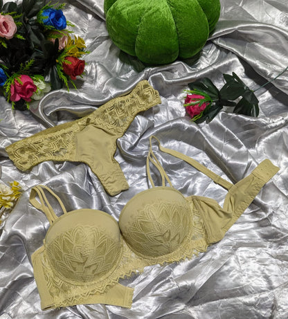 Half Net cup Padded Push up Bra Set (DPBS 11)