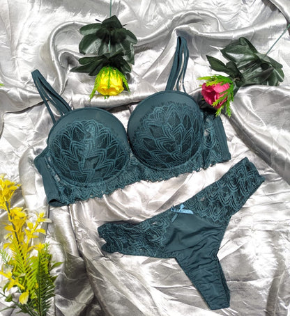 Half Net cup Padded Push up Bra Set (DPBS 11)