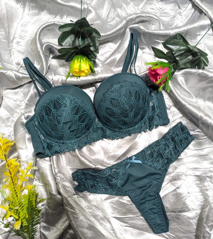 Half Net cup Padded Push up Bra Set (DPBS 11)