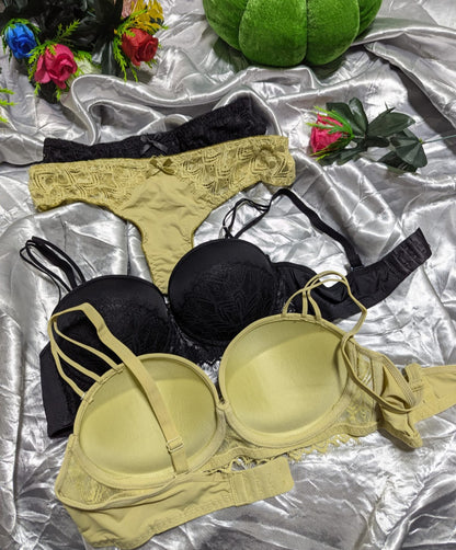 Half Net cup Padded Push up Bra Set (DPBS 11)