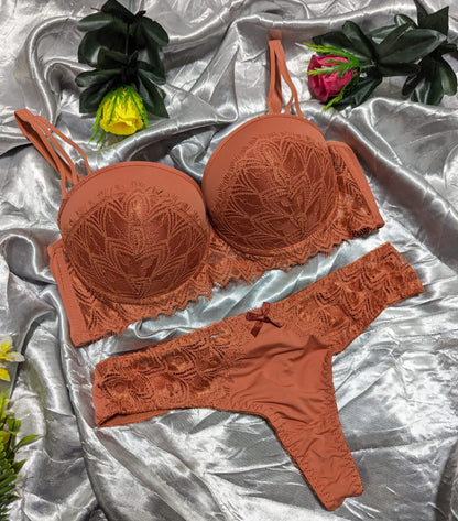 Half Net cup Padded Push up Bra Set (DPBS 11)