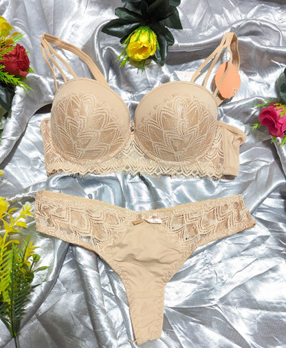 Half Net cup Padded Push up Bra Set (DPBS 11)