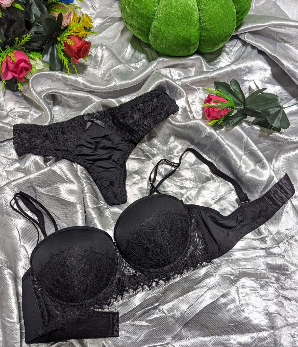 Half Net cup Padded Push up Bra Set (DPBS 11)