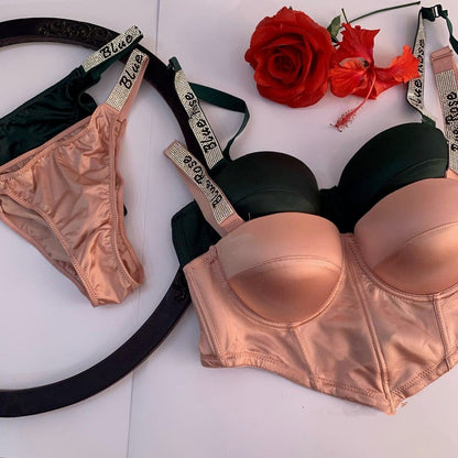 Bold Thunder Padded Push-Up Bra & Panty Set (SPBS 102)