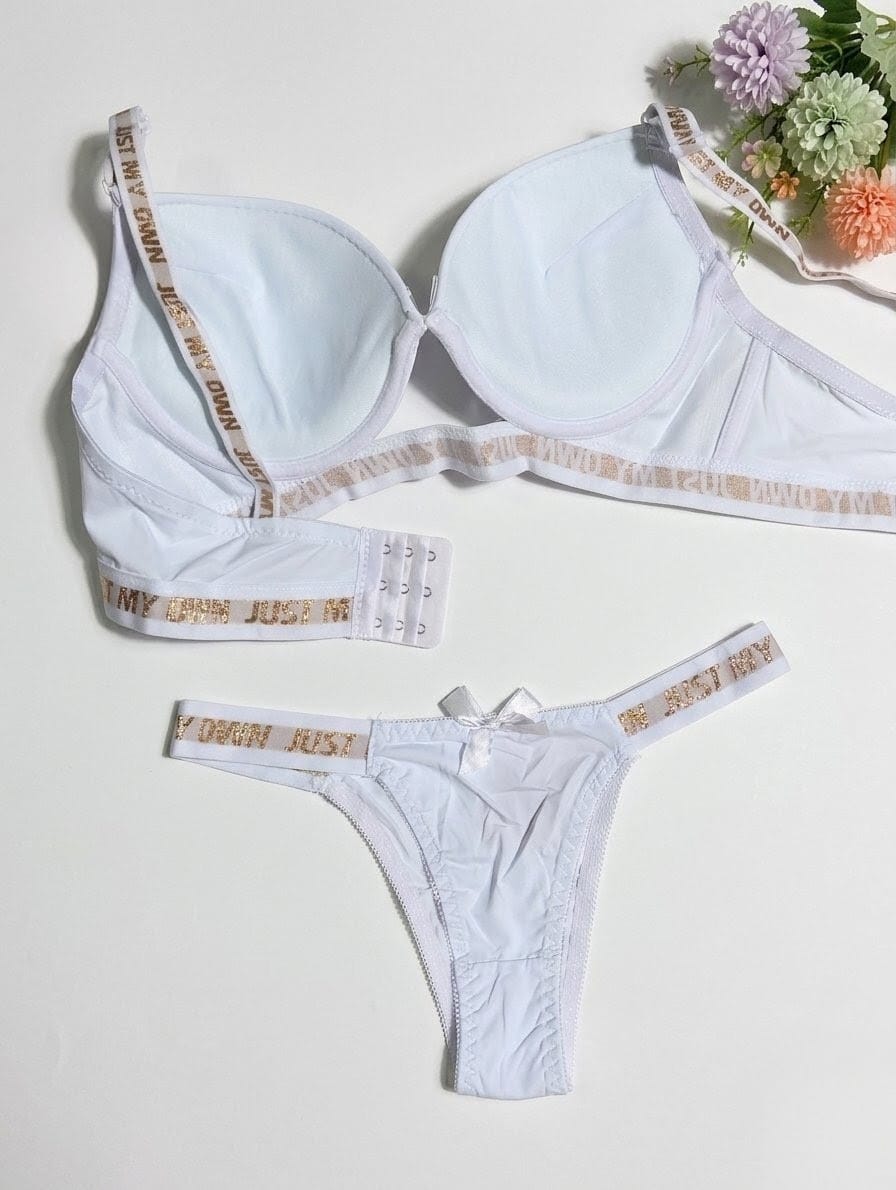 Just My Own Gold Logo Push-Up Bra Set in Pakistan – Safaa.pk
