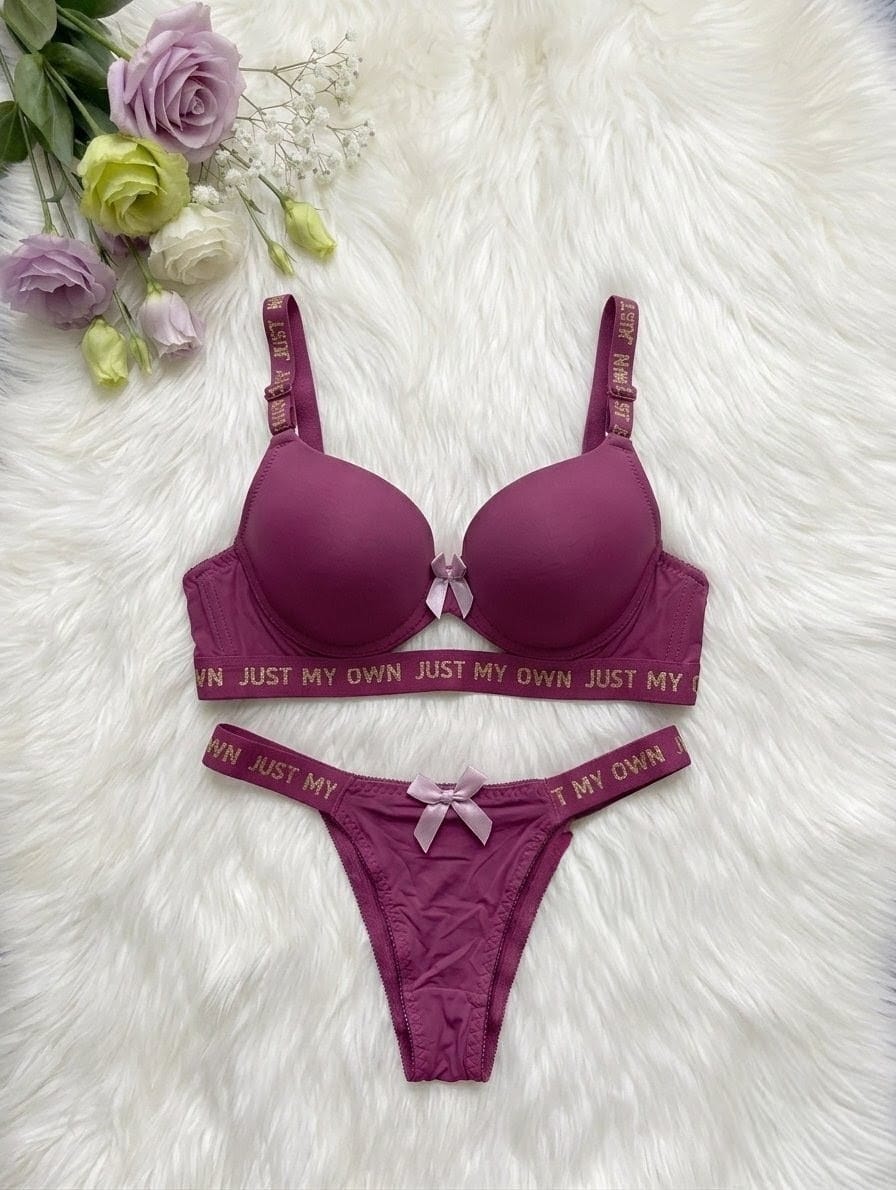 Just My Own Gold Logo Push-Up Bra Set in Pakistan – Safaa.pk