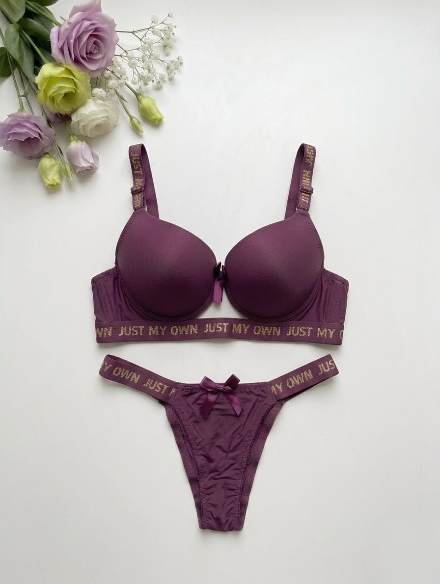 Just My Own Gold Logo Push-Up Bra Set in Pakistan – Safaa.pk