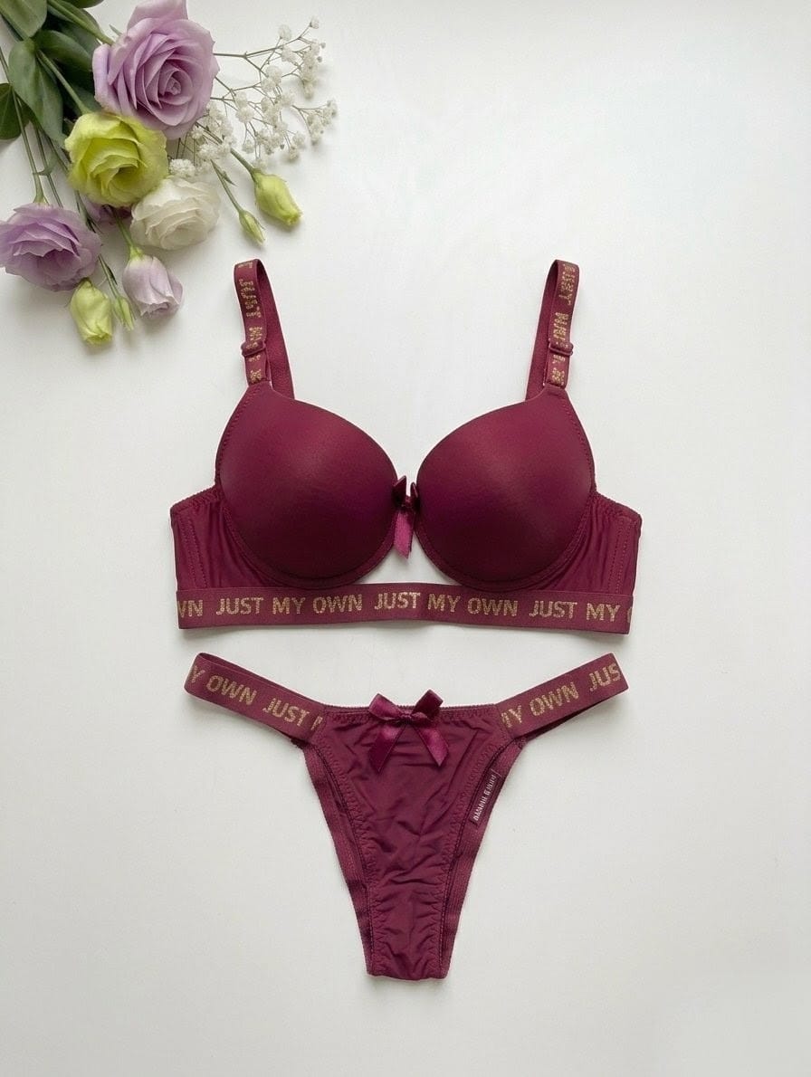 Just My Own Gold Logo Push-Up Bra Set in Pakistan – Safaa.pk