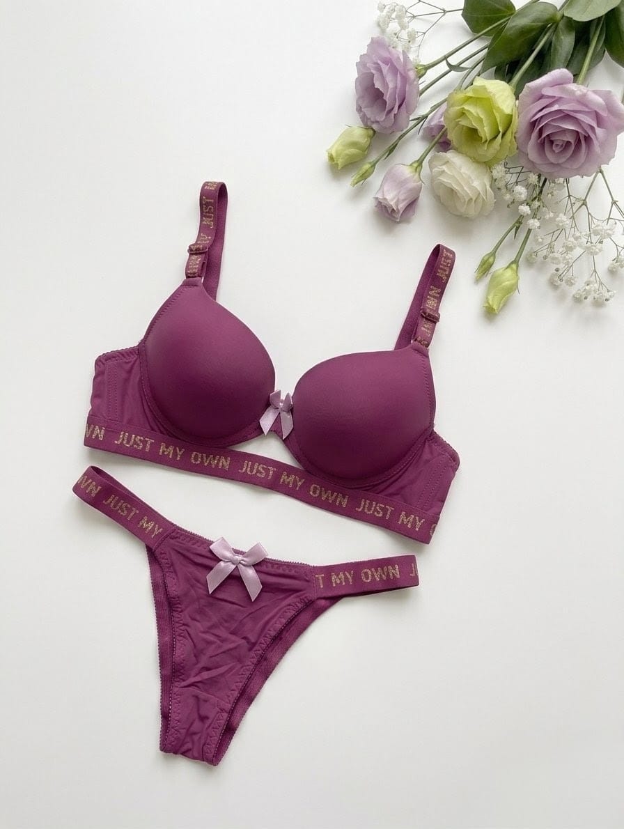Just My Own Gold Logo Push-Up Bra Set in Pakistan – Safaa.pk