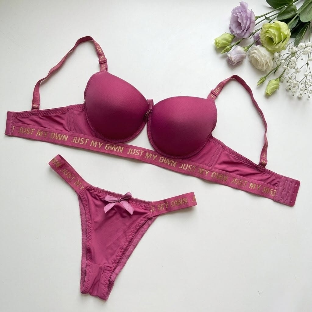 Just My Own Gold Logo Push-Up Bra Set in Pakistan – Safaa.pk