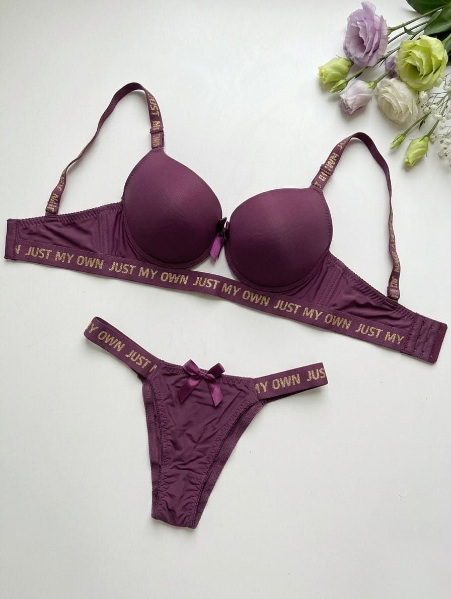Just My Own Gold Logo Push-Up Bra Set in Pakistan – Safaa.pk