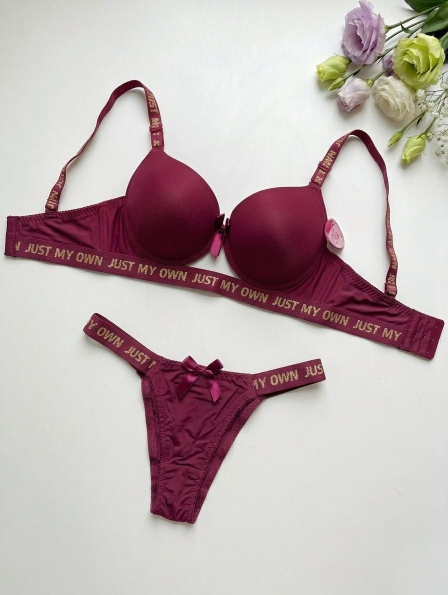 Just My Own Gold Logo Push-Up Bra Set in Pakistan – Safaa.pk