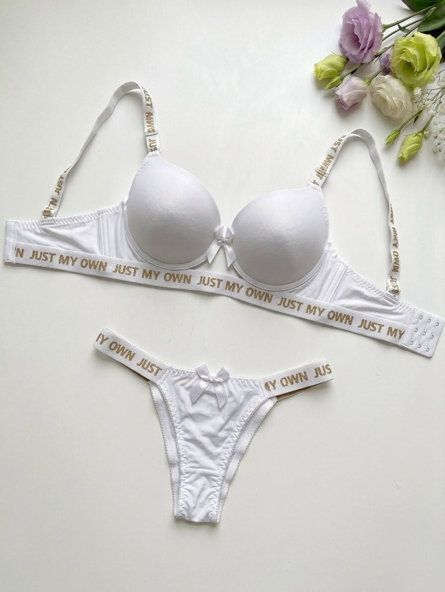 Just My Own Gold Logo Push-Up Bra Set in Pakistan – Safaa.pk
