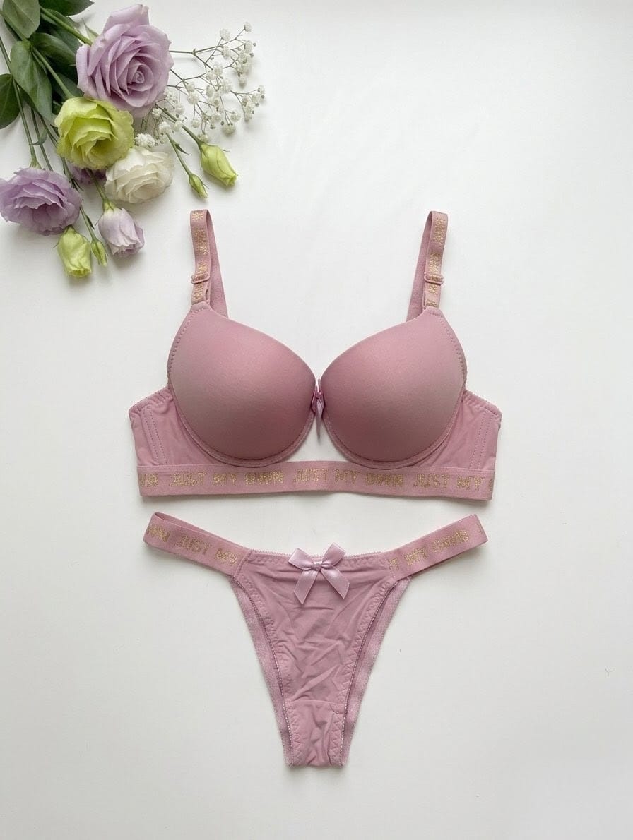Just My Own Gold Logo Push-Up Bra Set in Pakistan – Safaa.pk