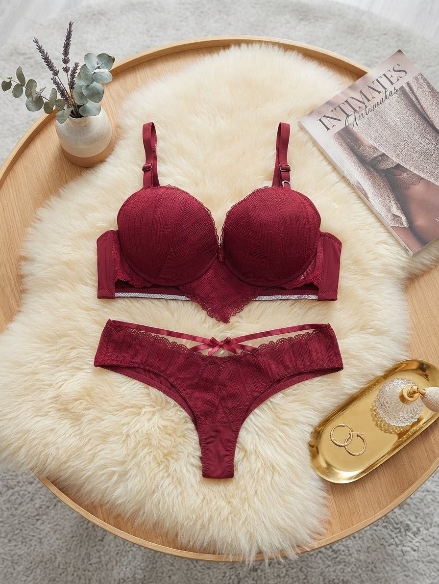 Lace Lingerie Set with Push-Up Bra in Pakistan – Safaa.pk