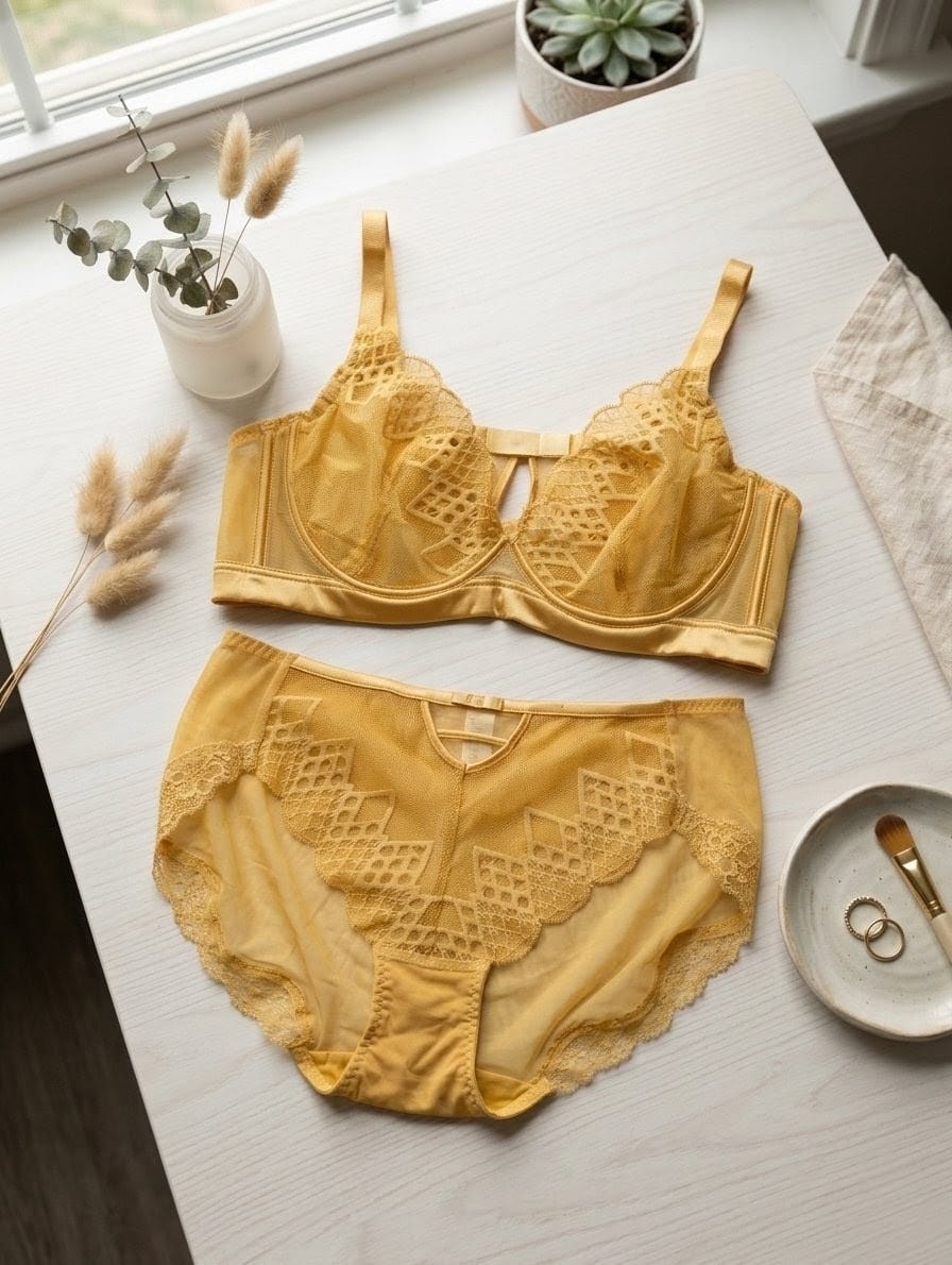 Light Padded Net Bra Set in Pakistan – Safaa.pk