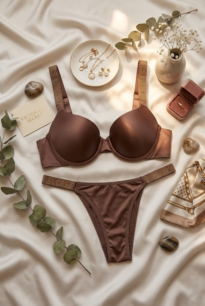 Light Bra Set with Pearl Embellishment – Summer Essential