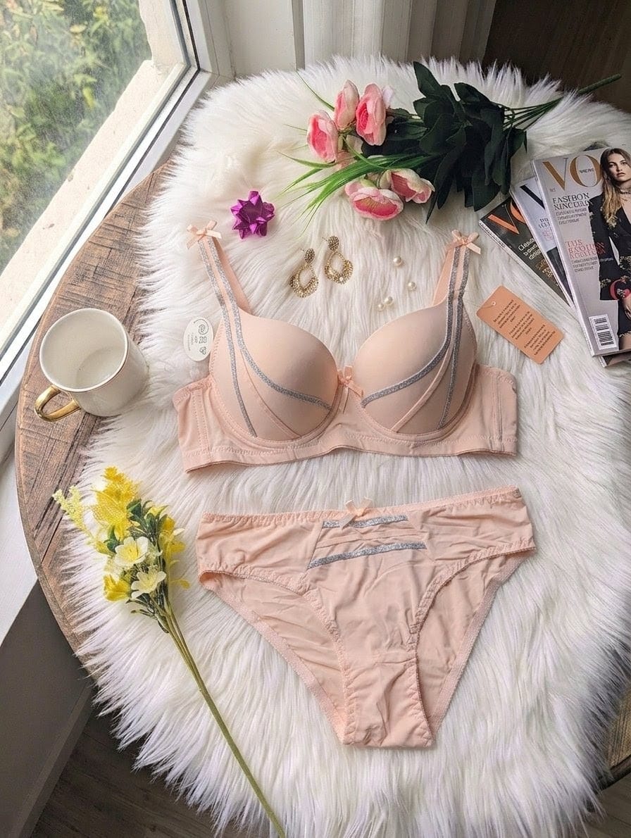 Luxury Embellished Single Padded Bra Set