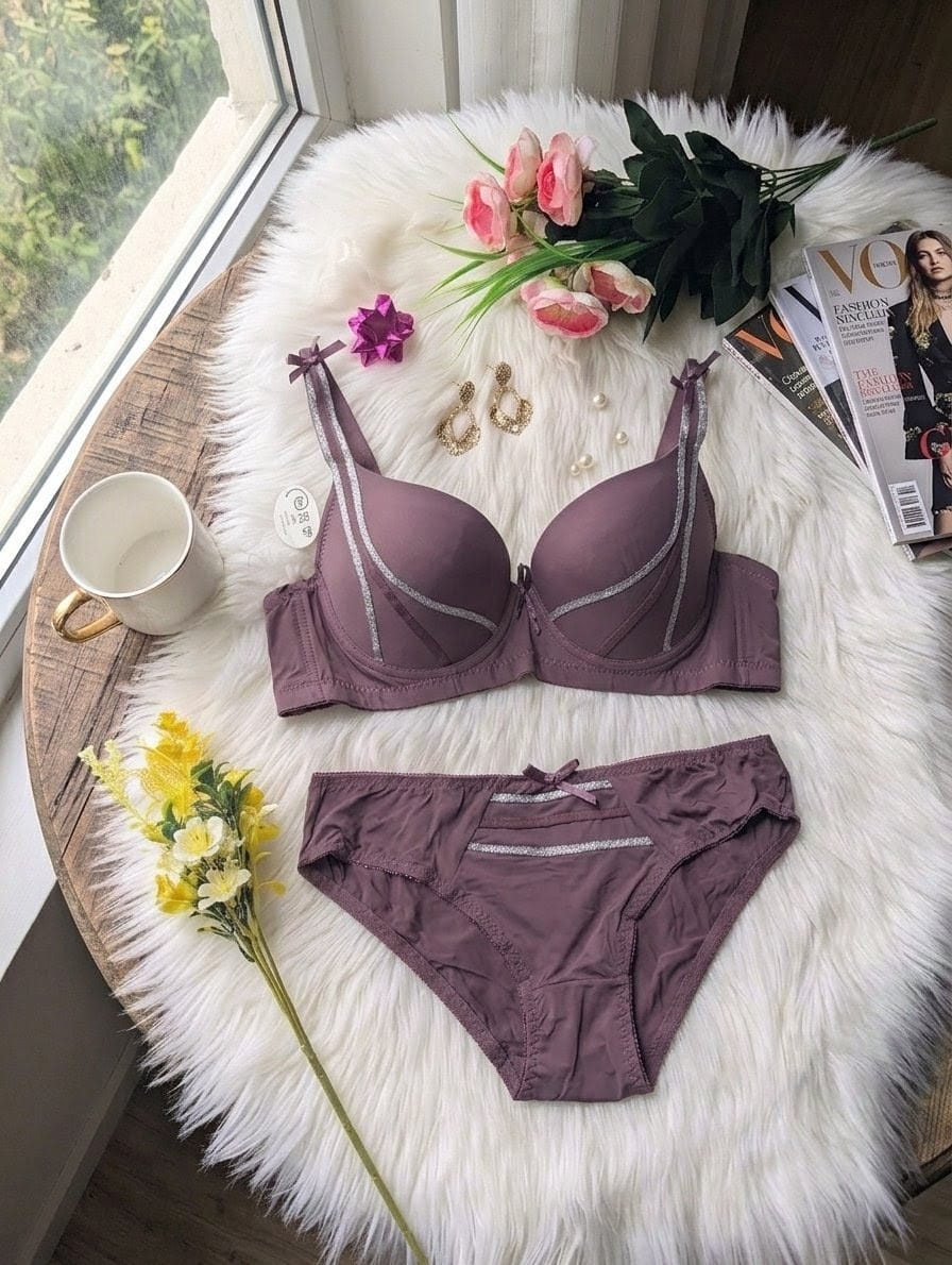 Luxury Embellished Single Padded Bra Set
