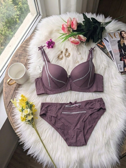 Luxury Embellished Single Padded Bra Set