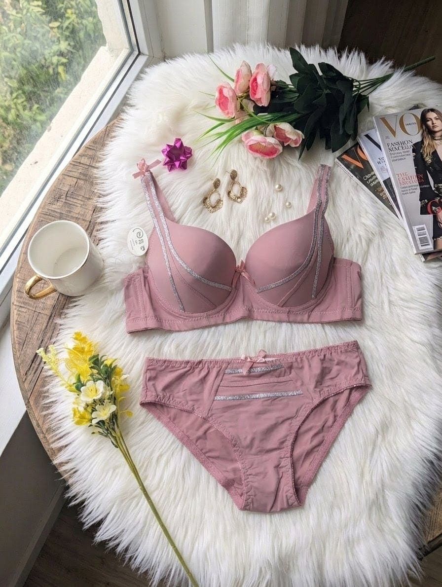 Luxury Embellished Single Padded Bra Set