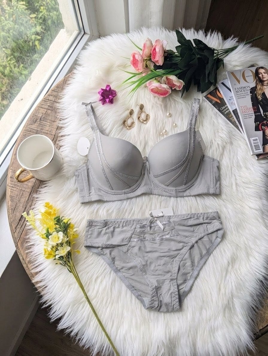 Luxury Embellished Single Padded Bra Set