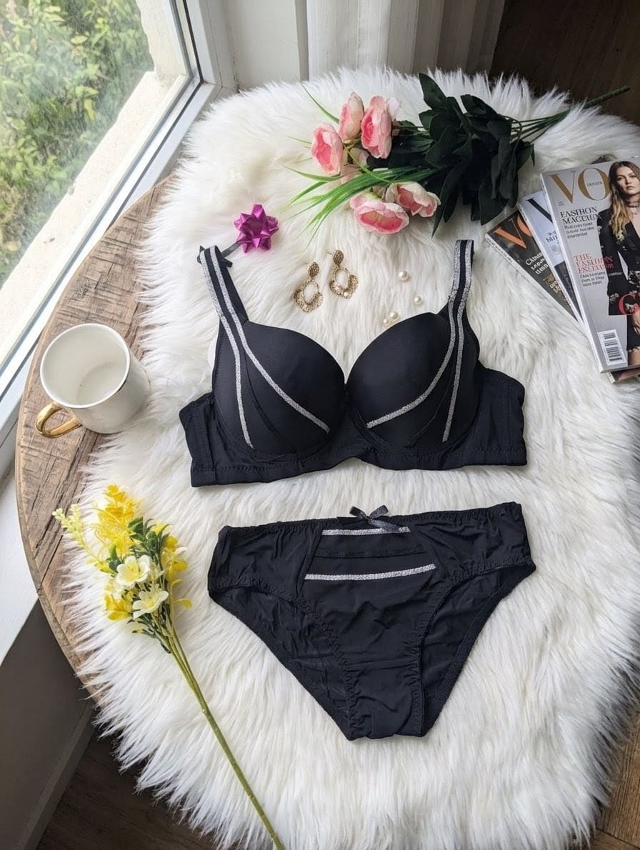 Luxury Embellished Single Padded Bra Set