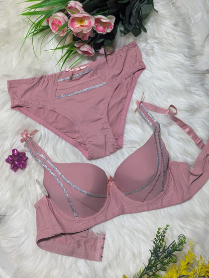 Luxury Embellished Single Padded Bra Set – Trendy & Comfortable
