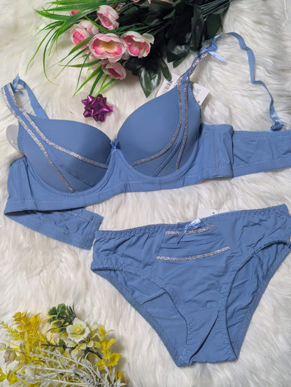 Luxury Embellished Single Padded Bra Set – Trendy & Comfortable