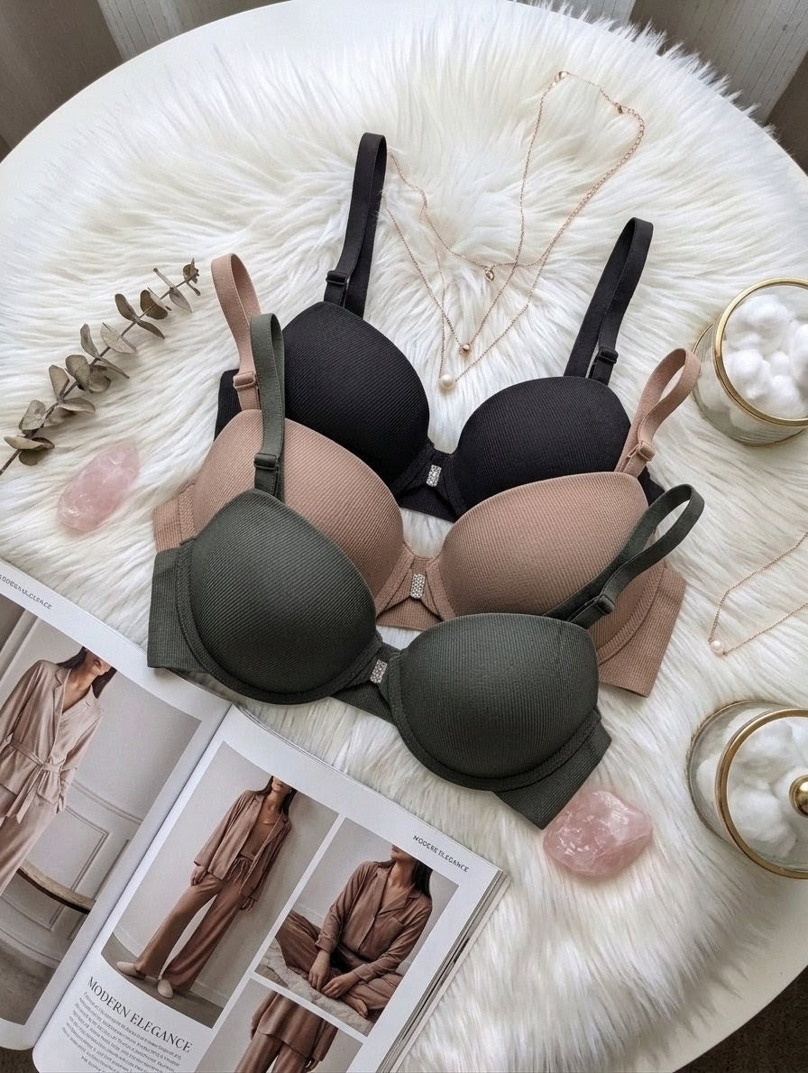Front-Open Ribbed T-Shirt Bra in Pakistan – Safaa.pk