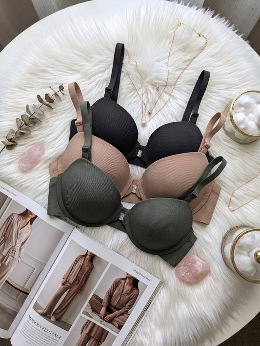 Front-Open Ribbed T-Shirt Bra in Pakistan – Safaa.pk