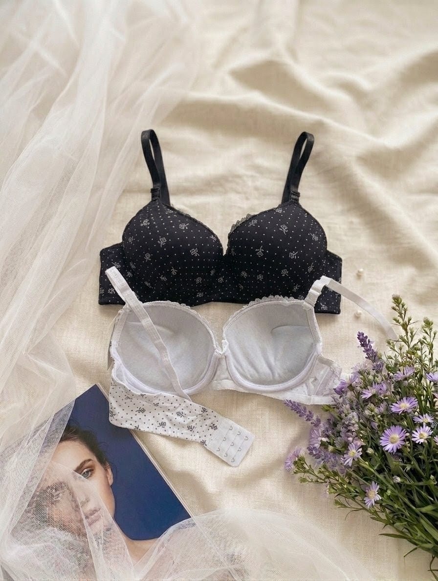 Micro-Floral Double Padded Push-Up Bra in Pakistan – Safaa.pk