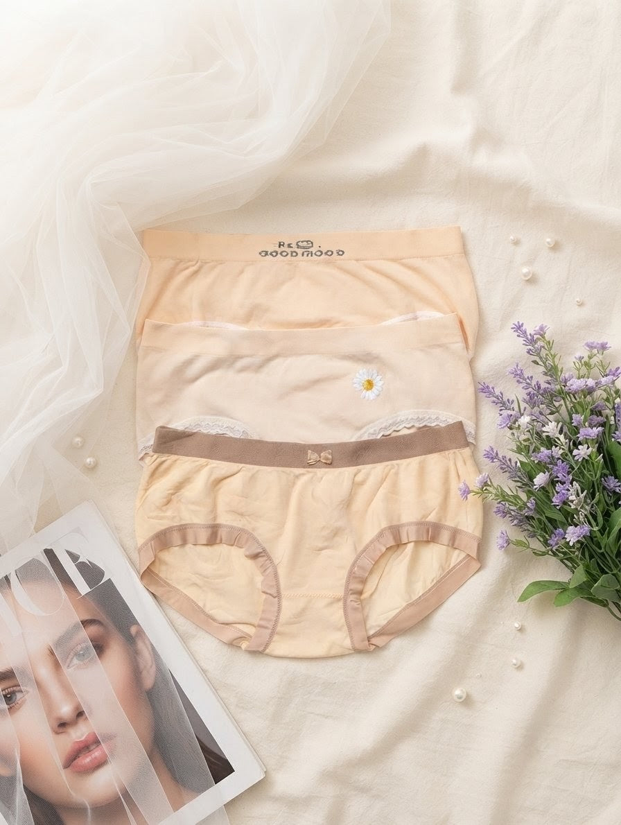 Pack of 3 Premium Soft Cotton Blend Underwear for Women