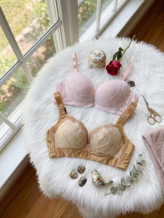 Elegant Lace Daily Wear Padded Bra Pack (Set of 2)