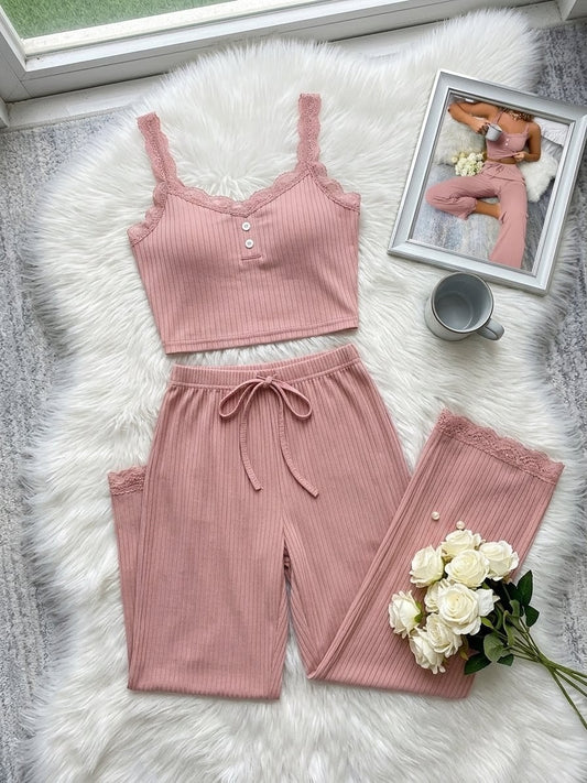Pink soft stretchable top and trouser night suit with elegant dot self design fabric