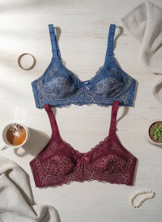 Premium non padded full coverage net bra in Pakistan – Safaa.pk