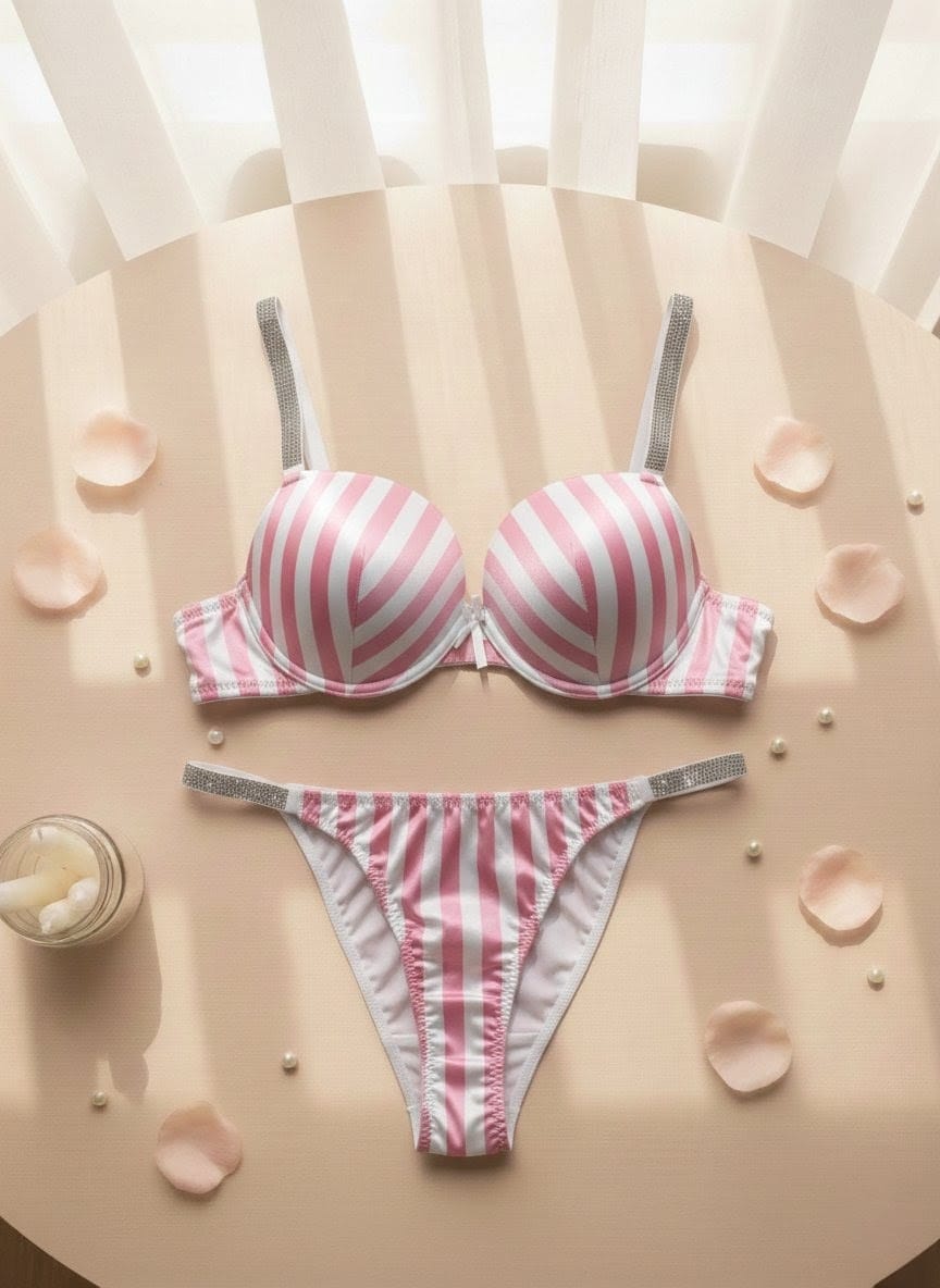 Premium printed push-up bra set in Pakistan – Safaa.pk