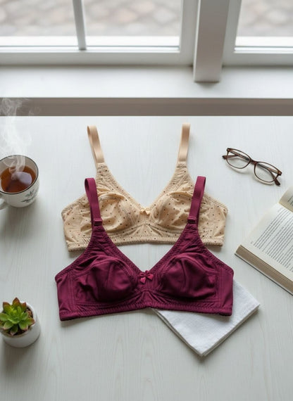 Buy Non Padded Printed Full Coverage Bra Online | Safaa