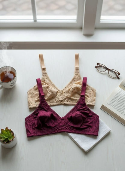 Buy Non Padded Printed Full Coverage Bra Online | Safaa