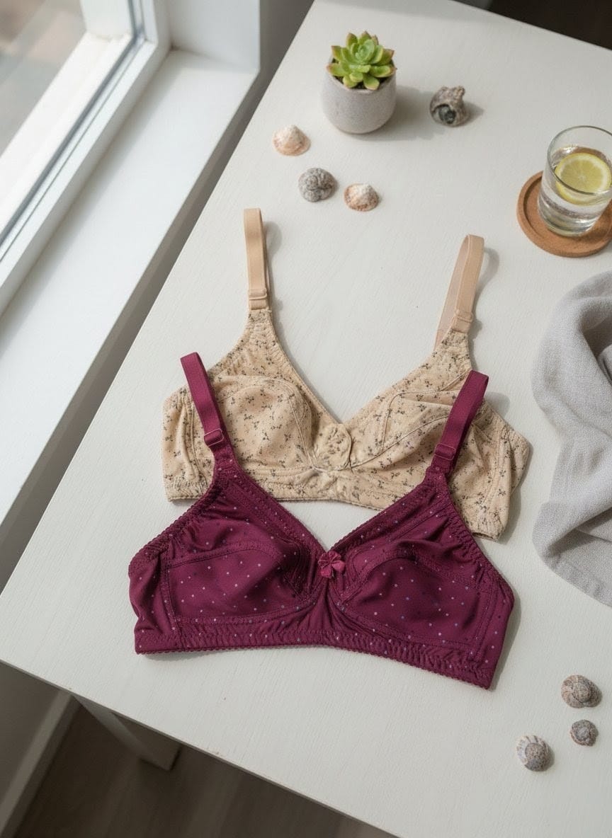 Buy Non Padded Printed Full Coverage Bra Online | Safaa