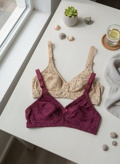 Buy Non Padded Printed Full Coverage Bra Online | Safaa