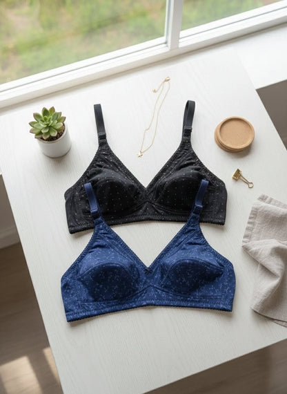 Buy Non Padded Printed Full Coverage Bra Online | Safaa