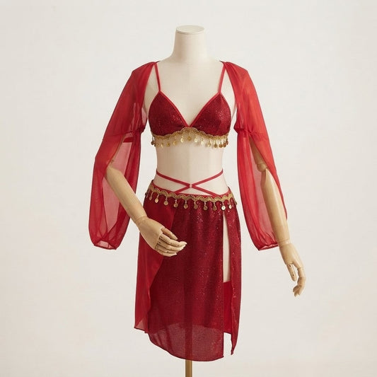 Red Belly Dance Costume Lingerie Set in Pakistan – Safaa.pk