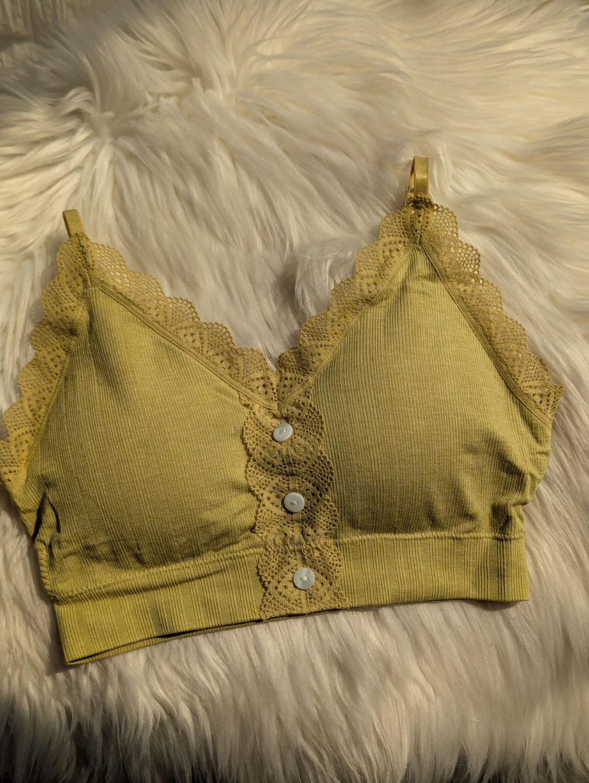 Ribbed Lace Bralette with Front Buttons in Pakistan – Safaa.pk