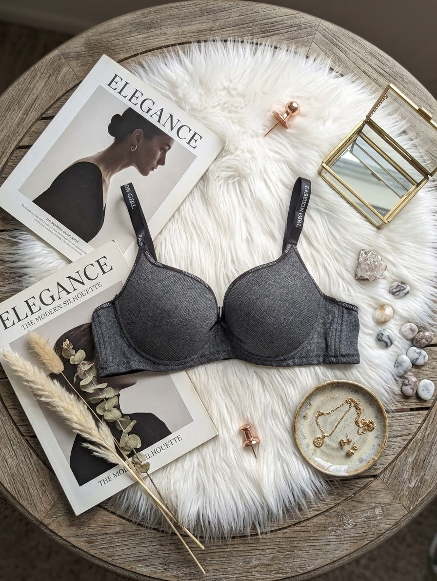 Ribbed Padded Underwire Bra with FASHION GIRL Wide Straps in Pakistan – Safaa.pk