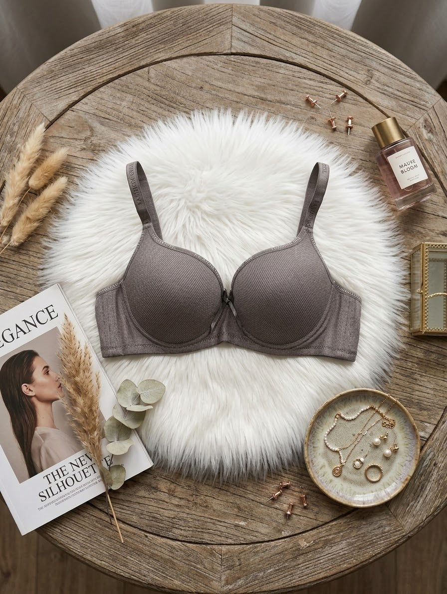 Ribbed Padded Underwire Bra with FASHION GIRL Wide Straps in Pakistan – Safaa.pk