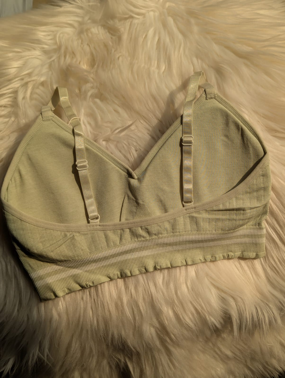 Ribbed Triangle Bralette – Striped Band & light Padding | Safaa.pk