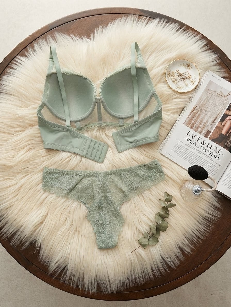 Rose Charm Padded Lace Underwire Bra Set in Pakistan – Safaa.pk
